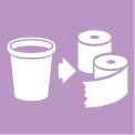 Collected paper cups at water stations and recycled them into toilet paper.